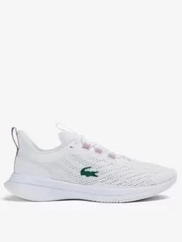 Image of Womens Lacoste Run Spin Synthetic Trainers Size 8 UK White & Light Pink
