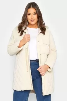 Image of Shirred Waist Padded Coat