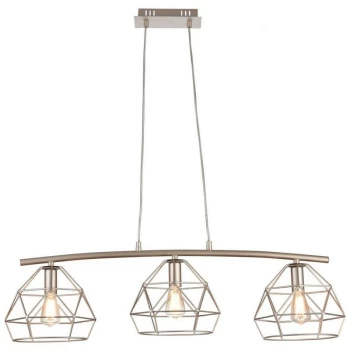 image of Soprano Cage Ceiling Pendant Lamp Matt Gold , 3 Light, E14