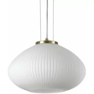 Image of Ideal Lux Plisse Globe Dome Pendant Ceiling Light Brass 35cm