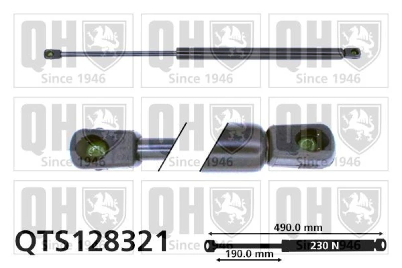 Image of QUINTON HAZELL Tailgate strut QUINTON HAZELL QTS128321