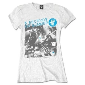 Image of 5 Seconds of Summer - Live Collage Womens Large T-Shirt - White