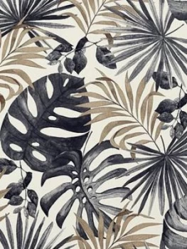 Image of Arthouse Jungle Wall Black / Gold Wallpaper