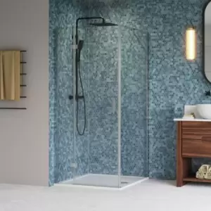 image of Aquarius 6 Hinged Door Shower Enclosure 900mm x 900mm with Shower Tray - 6mm Glass - Aqualux