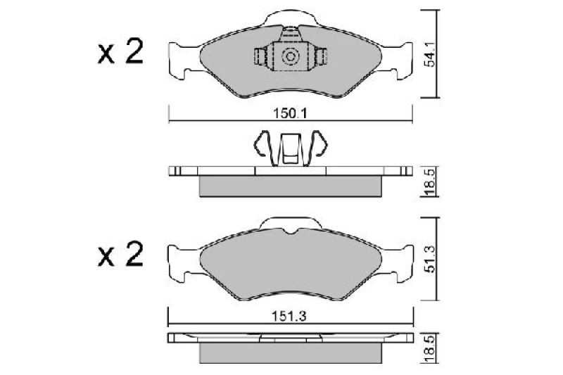 Image of AISIN Brake pad set AISIN BPFO-1012