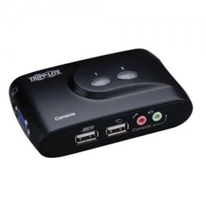 Image of Tripp Lite 2 Port Compact USB KVM Switch with Audio and Cable