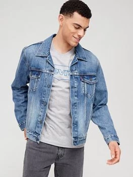 Image of Levis Original Denim Trucker Jacket - Mid Wash Size XL Men