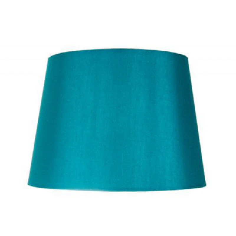 Image of Happy Homewares Traditionally Designed Medium 10 Drum Lamp Shade In Sleek Teal Faux Silk Fabric