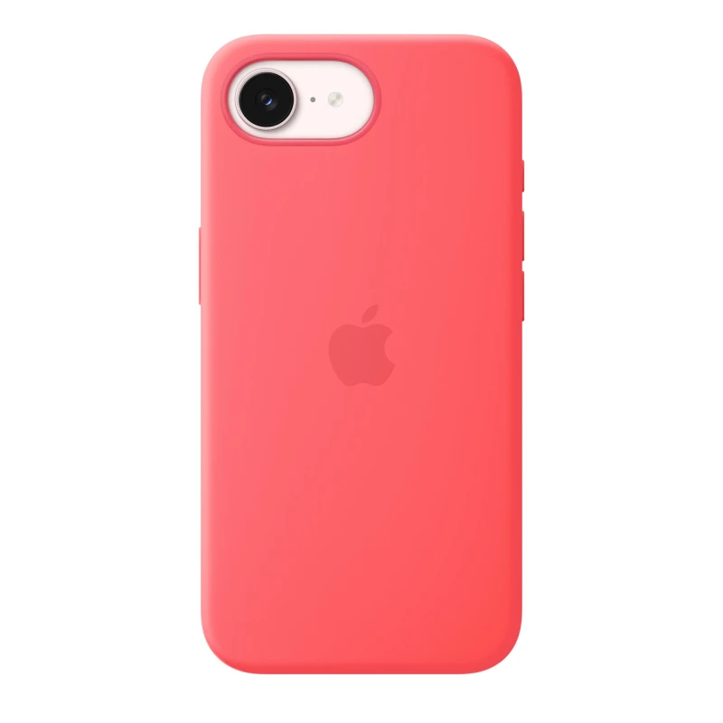 Image of Apple iPhone 17e Silicone Case with MagSafe - Bright Guava MHWH4ZM/A