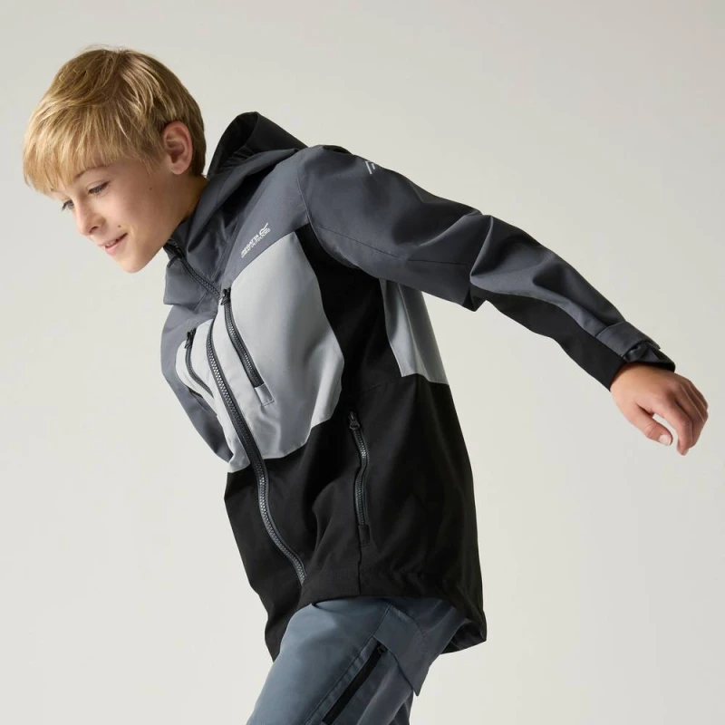 Image of Regatta Waterproof jacket for children Regatta Highton Gris Unisex 5/6 ans