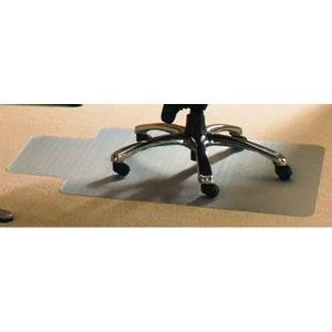 image of Cleartex PVC Chair Mat Carpet Lipped 1150x1340mm Clear 11341525LV