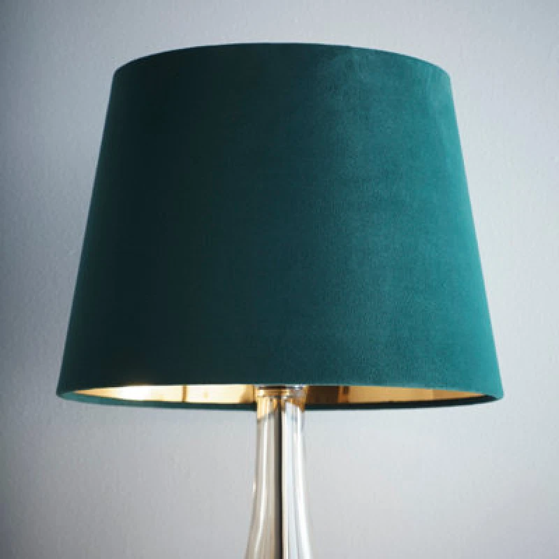 Image of Kids at Home 10" Green Velvet Empire Tapered Shade Gold Innet