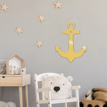 Image of Anchor Metal Decor - Gold Gold Decorative Metal Wall Accessory