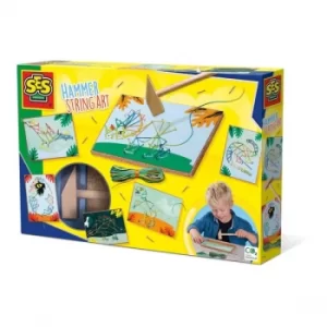 Image of Ses Creative Childrens Hammer String Art Dinos Set- Unisex
