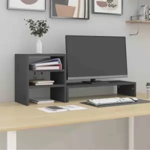 Image of Vidaxl Monitor Stand Grey 81X20X30 Cm Solid Wood Pine