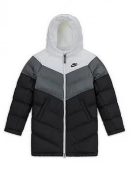 Image of Boys, Nike Synthetic Filled Long Jacket, White, Size Xs