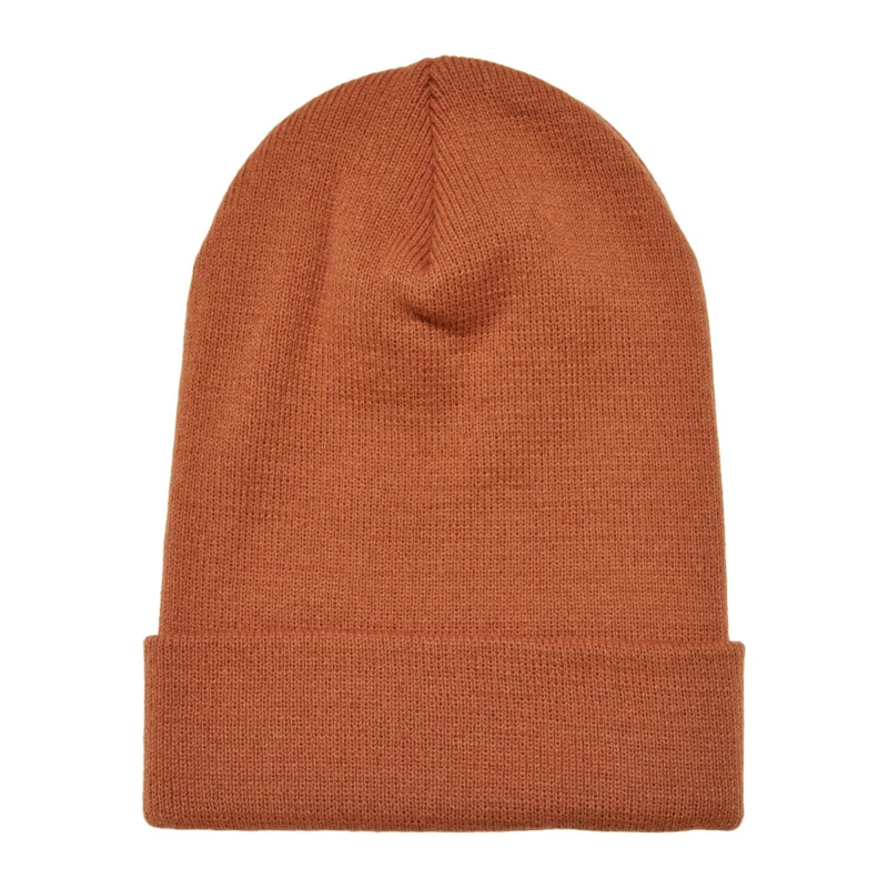 Image of Yupoong Flexfit Heavyweight Long Beanie Winter Hat in Pink Pink Unisex One Size