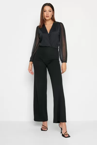 image of Tall Mesh Sleeve Jumpsuit