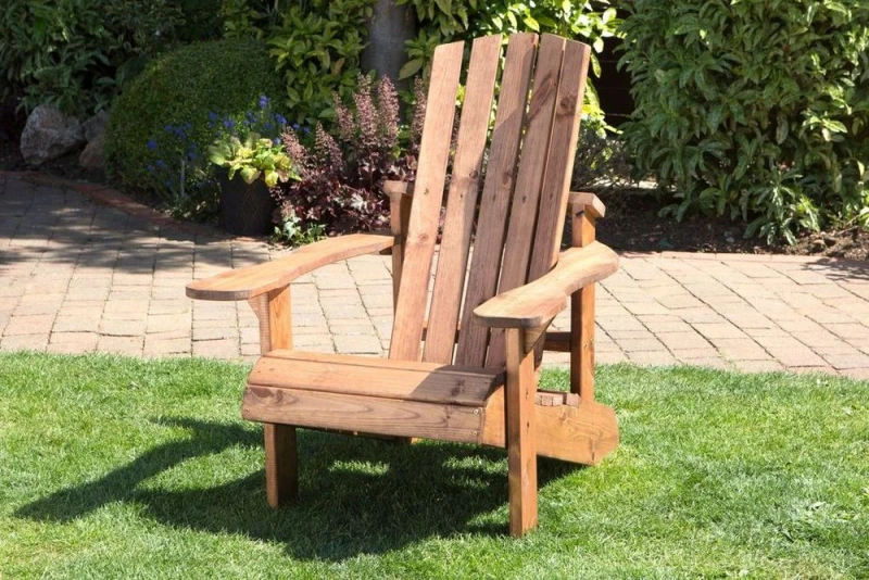 Image of Charles Taylor Trading Aidendack Style Chair - Handcrafted in Britain with Sustainably Sourced Wood, Water Repellent & Corrosion Resistant. 10 Year Gu