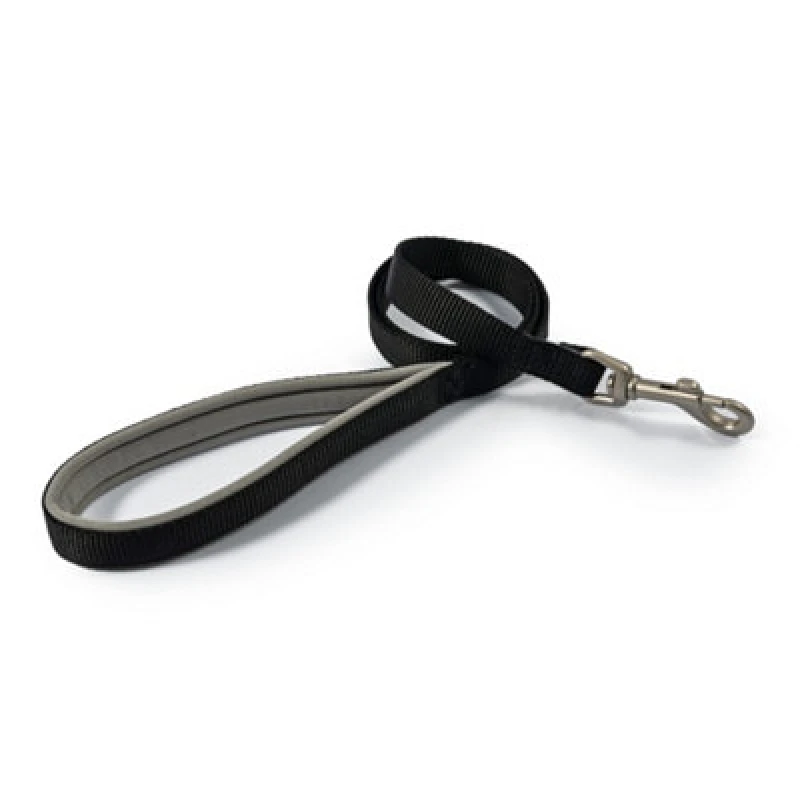 Image of Ancol Viva Soft Touch Padded Snap Lead, Black, Size 100 X 1.9 Cm, Max Kg 50 Kg, Weather Proof