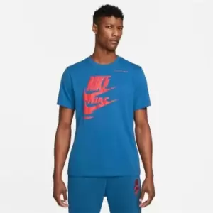 Image of Nike Multi Swoosh T Shirt Mens - Blue