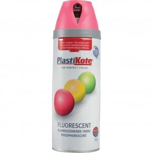 image of Plastikote Twist and Spray Fluorescent Aerosol Spray Paint Pink 400ml