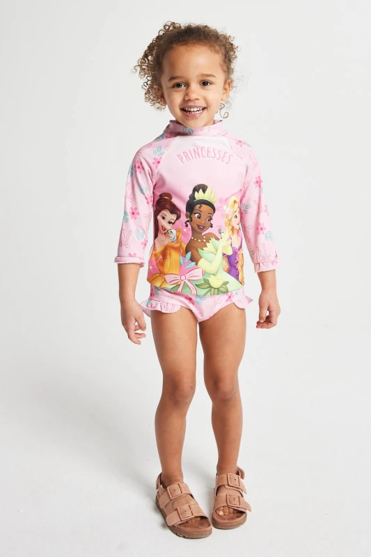 Image of Brand Threads Disney Princess Swim Set in Pink Size: 5-6 Years Pink Unisex 5-6 Years