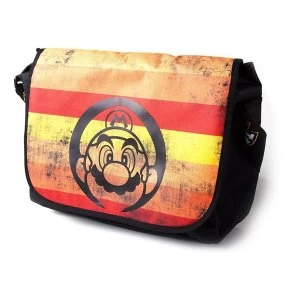 Image of Nintendo - Distressed Retro Striped Unisex Messenger Bag - Multi-Colour