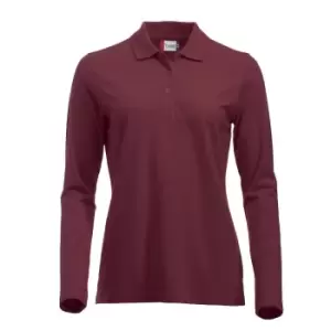 Image of Clique Womens/Ladies Classic Marion Long-Sleeved Polo Shirt (M) (Burgundy)