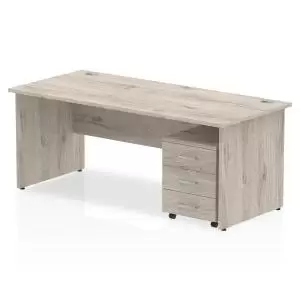 Image of Impulse 1800 Straight Panel End Workstation With Three Drawer Mobile