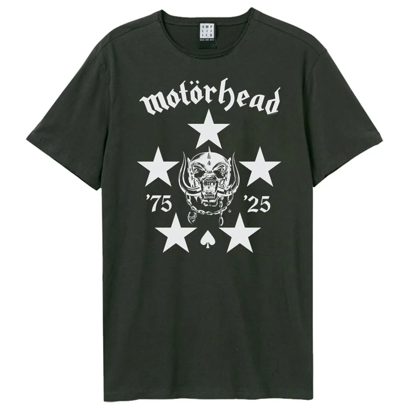 Image of Amplified Amplified Men 50th Motorhead Stars T-Shirt in Charcoal Size: X-Small Charcoal XS Male 5063806980605