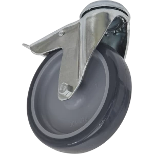 image of Sealey Bolt Hole Swivel Total Lock Castor Grey 100mm