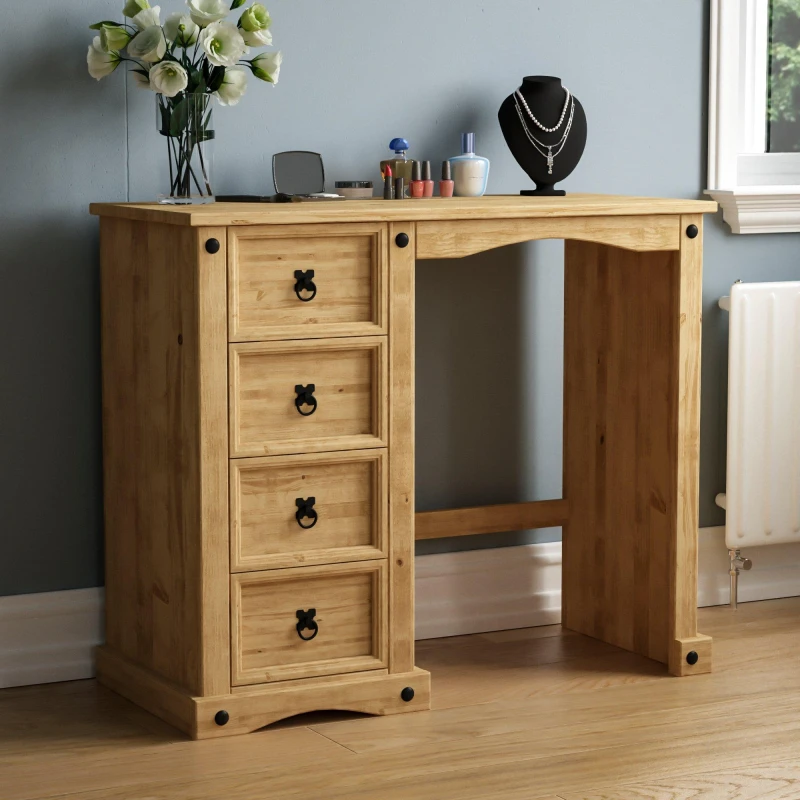 Image of Lassic Vida Designs Corona Dressing Table Pine unisex 4 Drawer