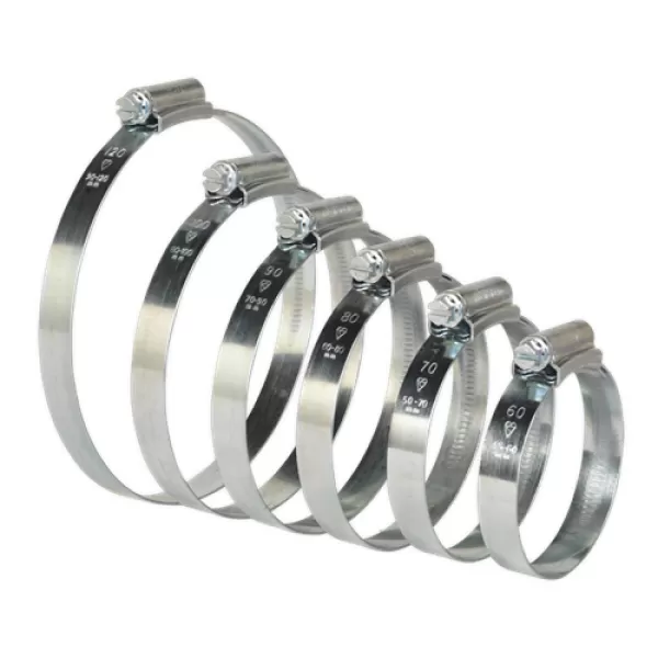 Image of Genuine SEALEY HCJ26A HI-GRIP® Hose Clip Assortment 26pc Sizes Ø45-160mm