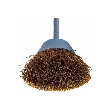 Image of York - 30SWG Shaft Mounted Brass Coated Cup Brush 50 X 10MM