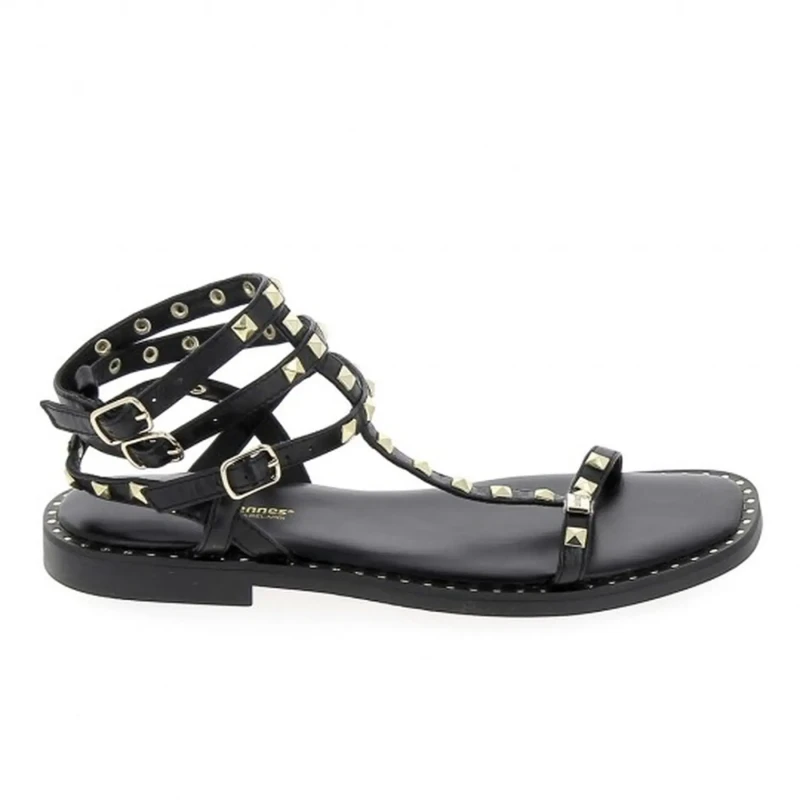 Image of LES TROPEZIENNES PAR M.BELARBI Coralie Leather Sandals Black Women 37 (4);38 (5);39 (5.5 to 6);40 (6.5);41 (7)