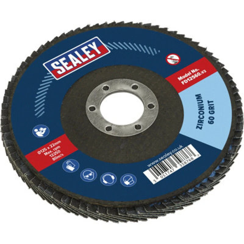 Image of Loops 125mm Zirconium Flap Disc - 22mm Bore - Depressed Centre Disc - 60 Grit Multi