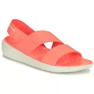 image of Crocs LITERIDE STRETCH SANDAL W womens Sandals in Orange - Sizes 9,5,8