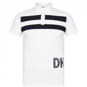 image of DKNY Stripe Polo Shirt - Blanc