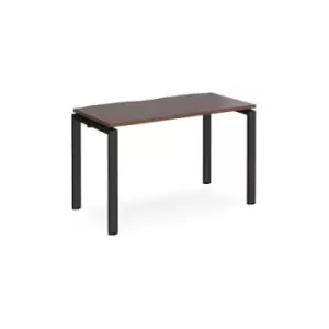 image of Bench Desk Single Person Starter Rectangular Desk 1200mm Walnut Tops With Black Frames 600mm Depth Adapt