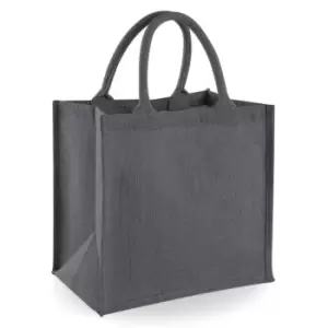 image of Westford Mill Midi Jute Tote Bag (One Size) (Light Graphite/Graphite)