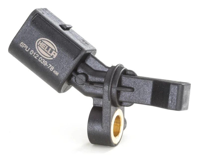 Image of HELLA 6PU 012 039-781 ABS Sensor Rear Axle Left, without cable Sensor,wheel speed (412)