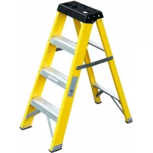 image of 0.8m fibreglass Swingback Step Ladders 4 Tread Professional Lightweight Steps