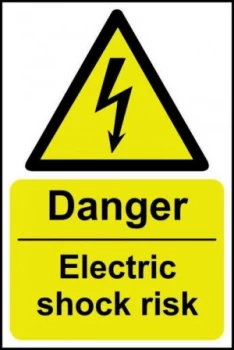 Image of Danger Elctric Shock Risk Sign S/A Vinyl
