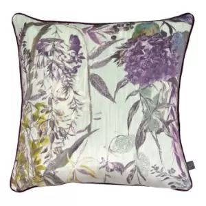 Image of Prestigious Textiles Botanist Printed Cushion Cover (One Size) (Evergreen/Purple)