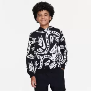 Image of Nike Club Flc Hbr Po Hoodie Aop - Black