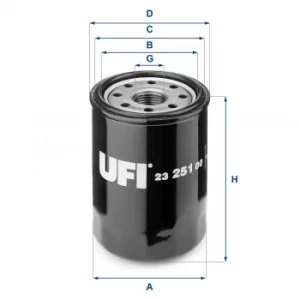 image of 2325100 UFI Oil Filter Oil Spin-On