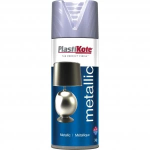 image of Plastikote Metallic Aerosol Spray Paint Silver 400ml