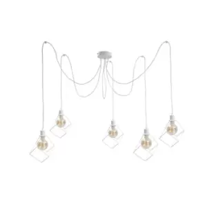 image of Ruben Cluster Pendant Ceiling Light White, 5x E27