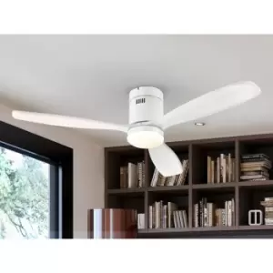 image of Schuller Siroco 6 Speed Ultra Quiet Ceiling Fan Matt White with LED Light, Remote Control, Timer & Reversible Functions